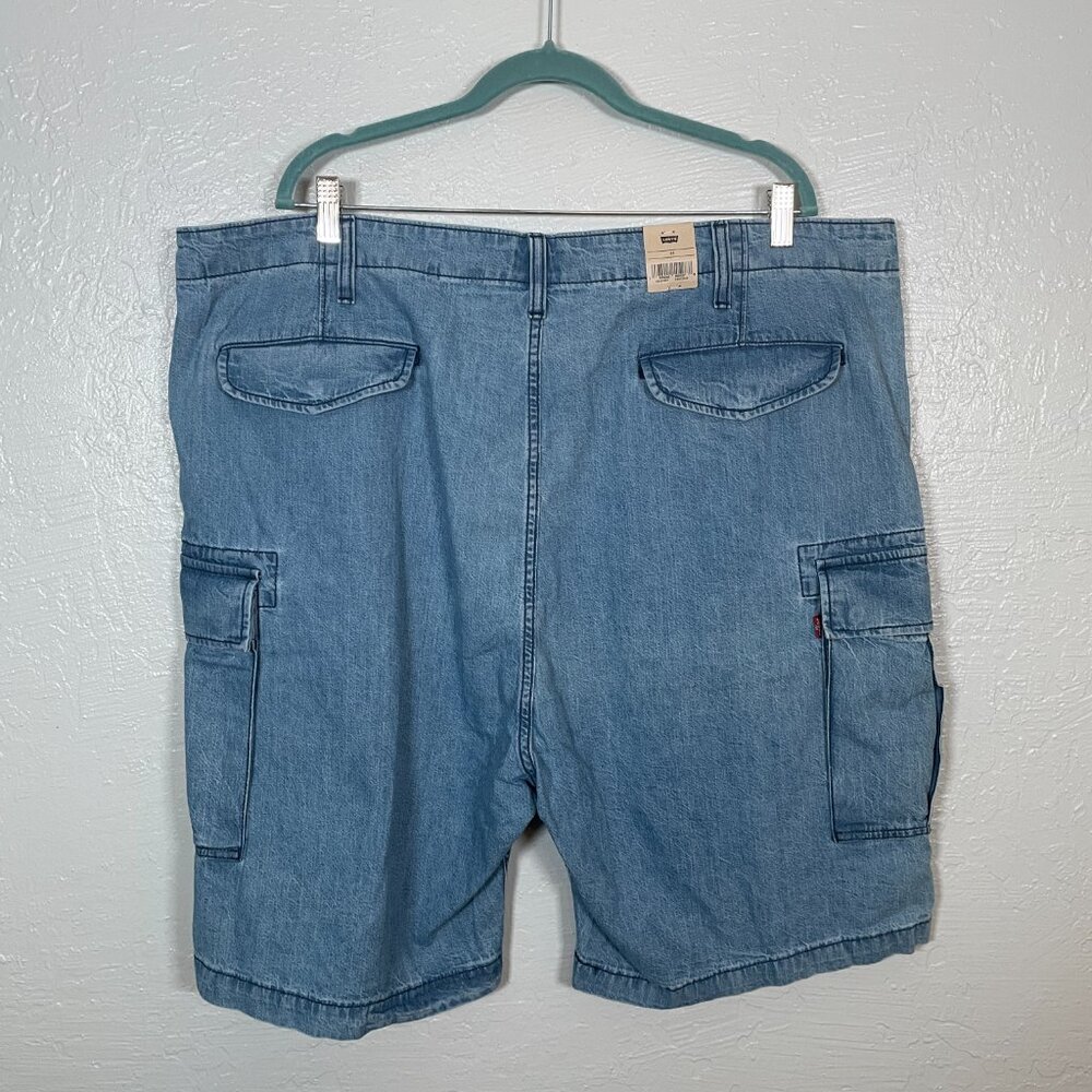 Levis Men 44 Blue Denim Lightweight Carrier Cargo Shorts Light Wash 100% Cotton - Picture 5 of 10